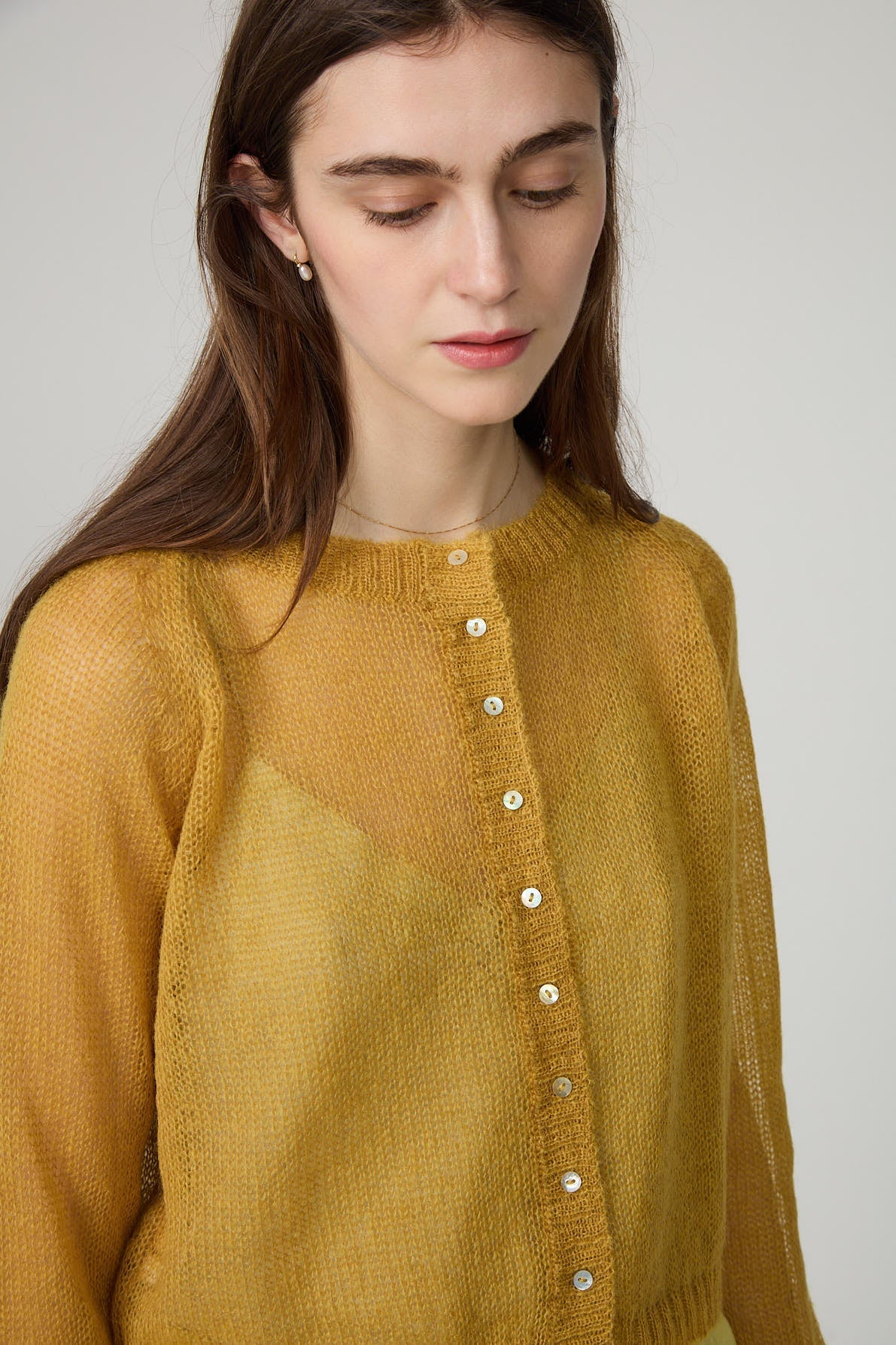 Minina Mohair Cardigan - Mustard LAST ONE Medium