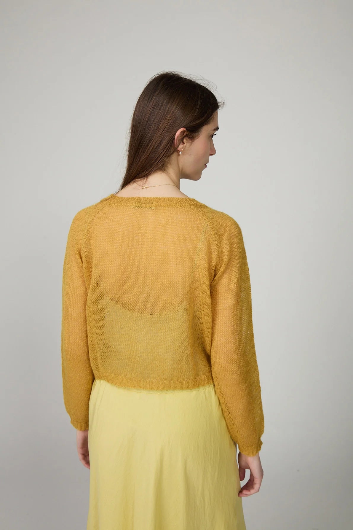 Minina Mohair Cardigan - Mustard LAST ONE Medium