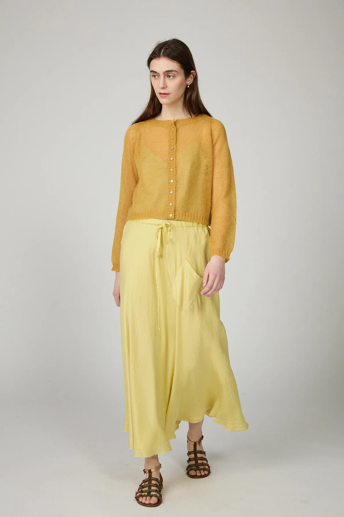 Minina Mohair Cardigan - Mustard LAST ONE Medium