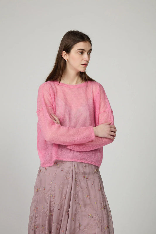 Minina Mohair Sweater - Bubble Pink