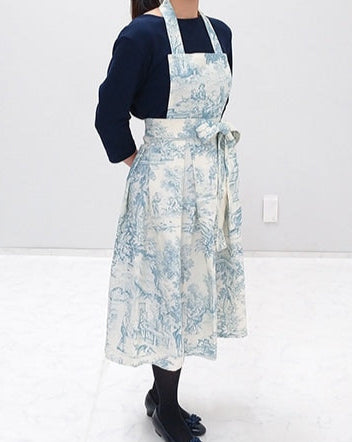 Italian Cotton 'Gilda' Apron - Blue Toile
