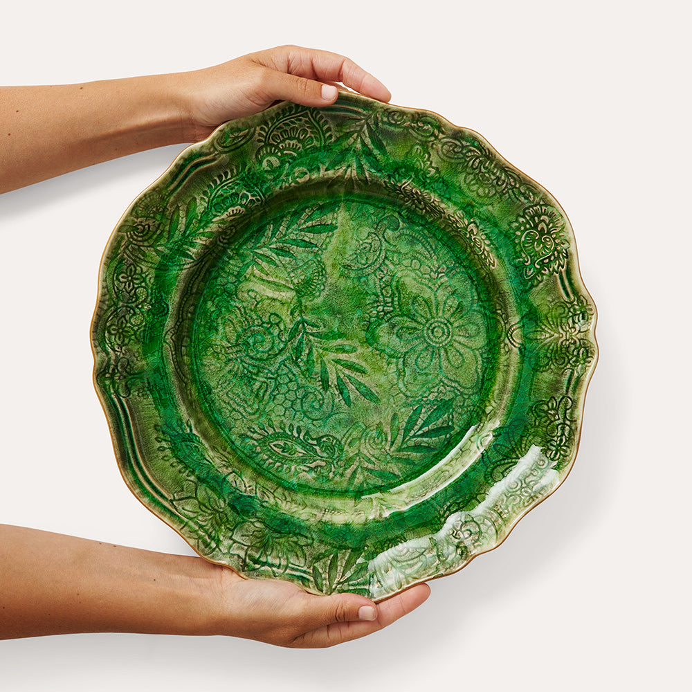 Sthal Sweden Large Round Platter - Seaweed