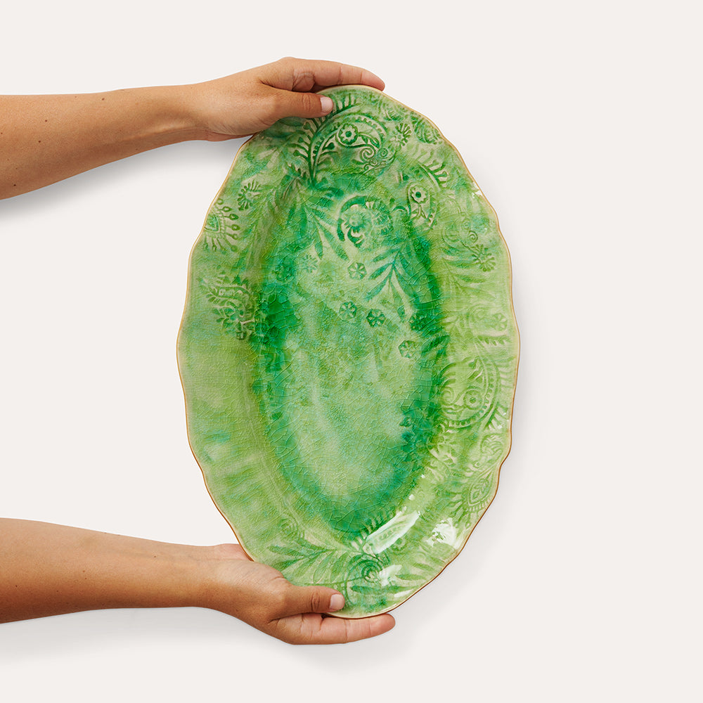 Sthal Sweden Small Oval Platter - Seaweed