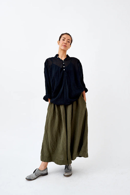Metta Hill Shirt Cotton Voile - Navy