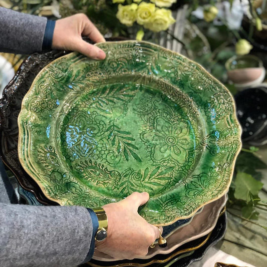 Sthal Sweden Large Round Platter - Seaweed