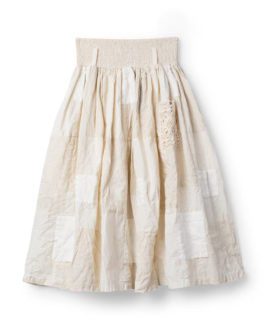 Ewa i Walla 'Dorit' Embroidered Patch Skirt In Cream