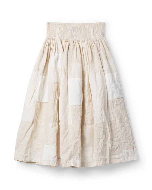 Ewa i Walla 'Dorit' Embroidered Patch Skirt In Cream