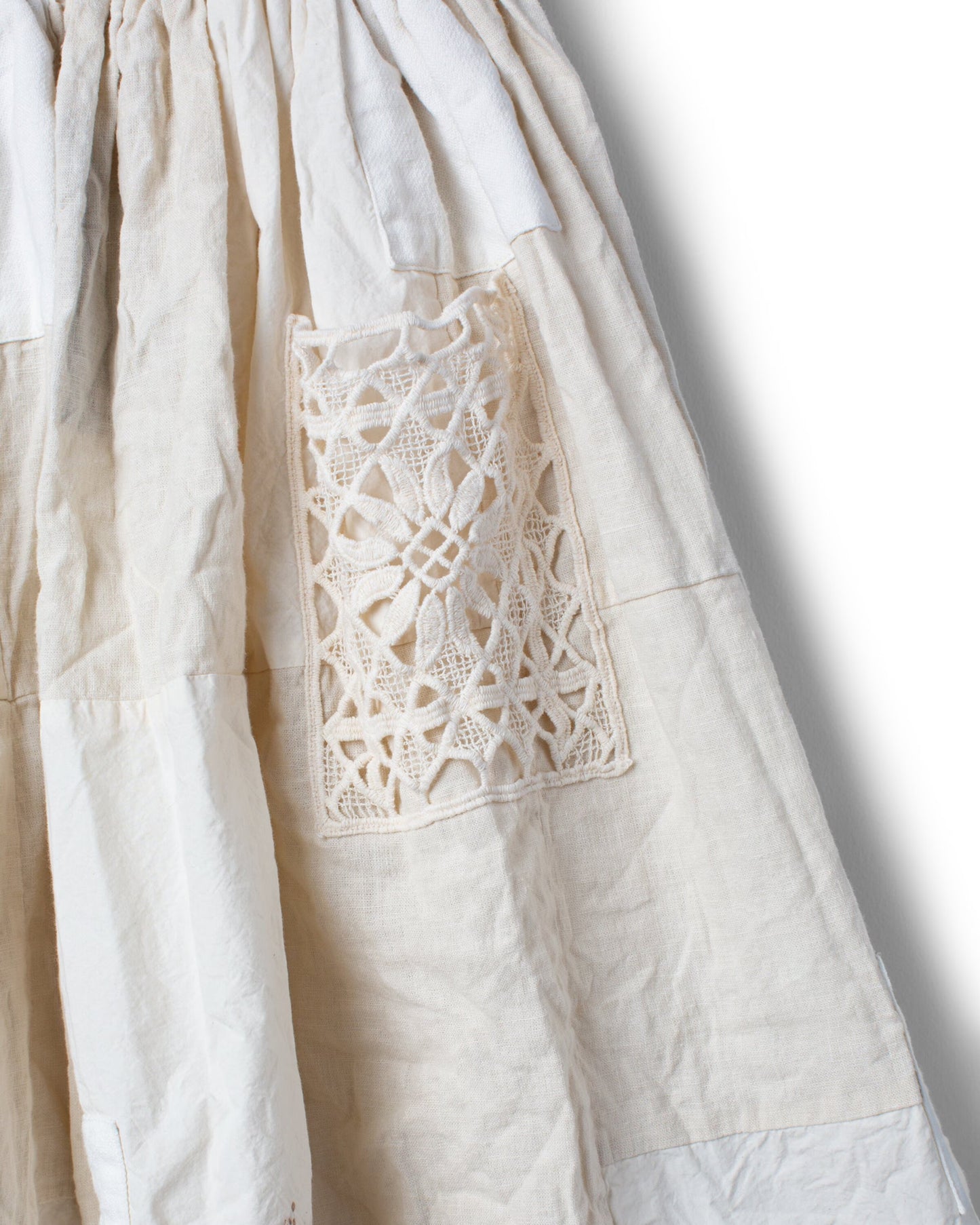 Ewa i Walla 'Dorit' Embroidered Patch Skirt In Cream