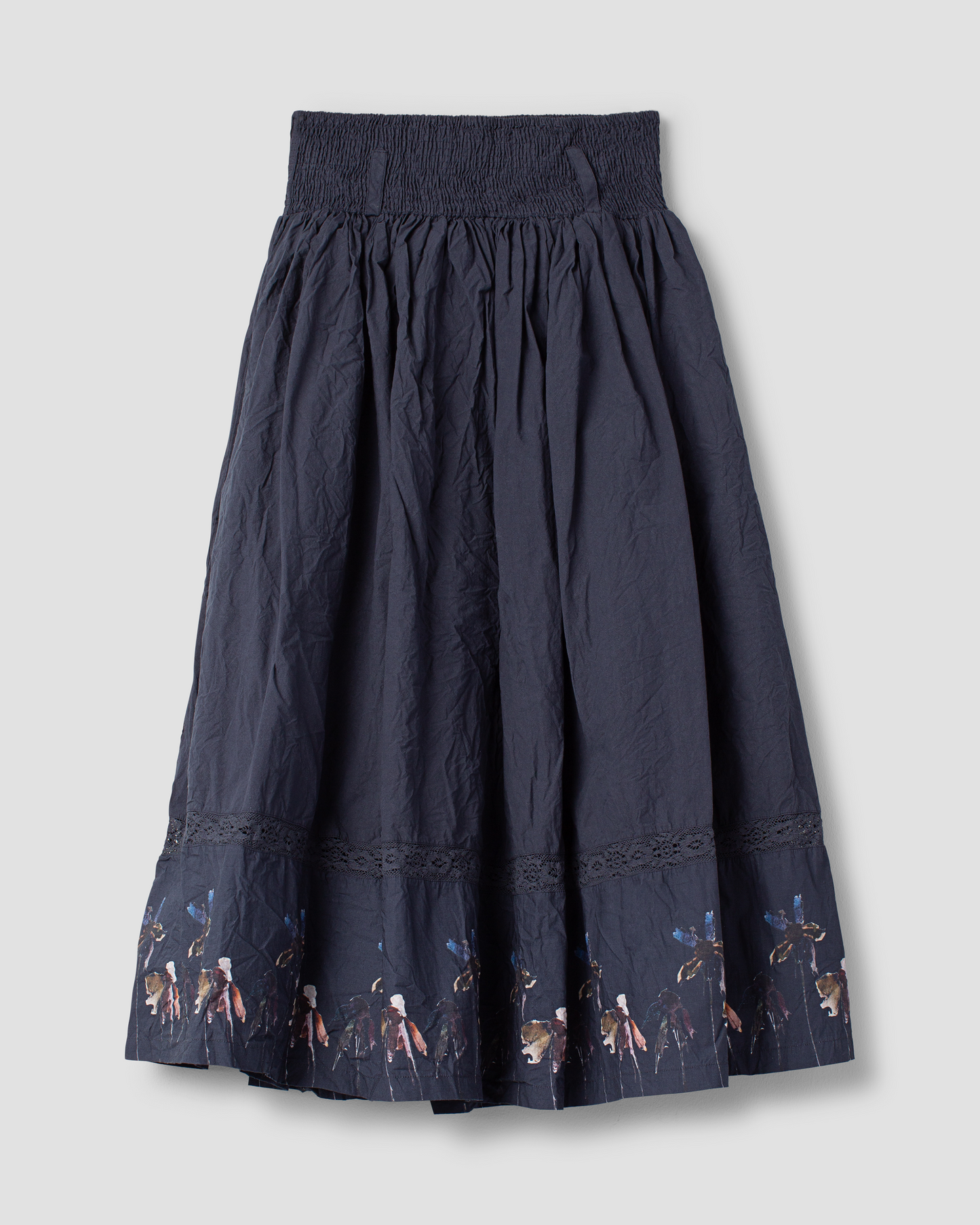 Ewa i Walla 'Gull' Skirt With Lace In Navy Floral