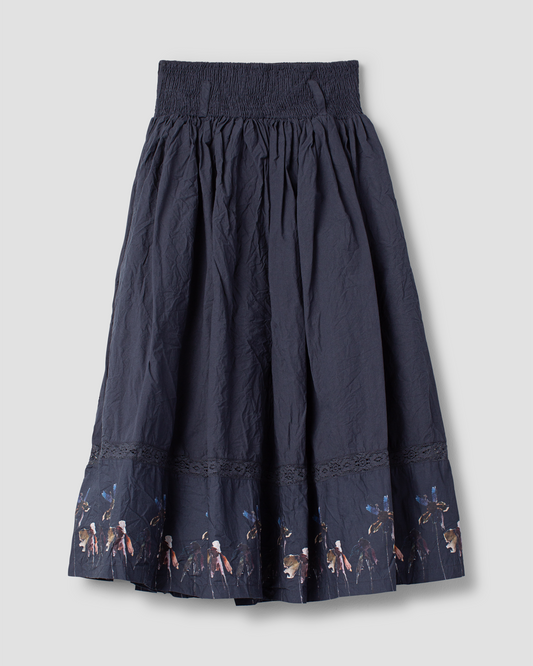 Ewa i Walla 'Gull' Skirt With Lace In Navy Floral