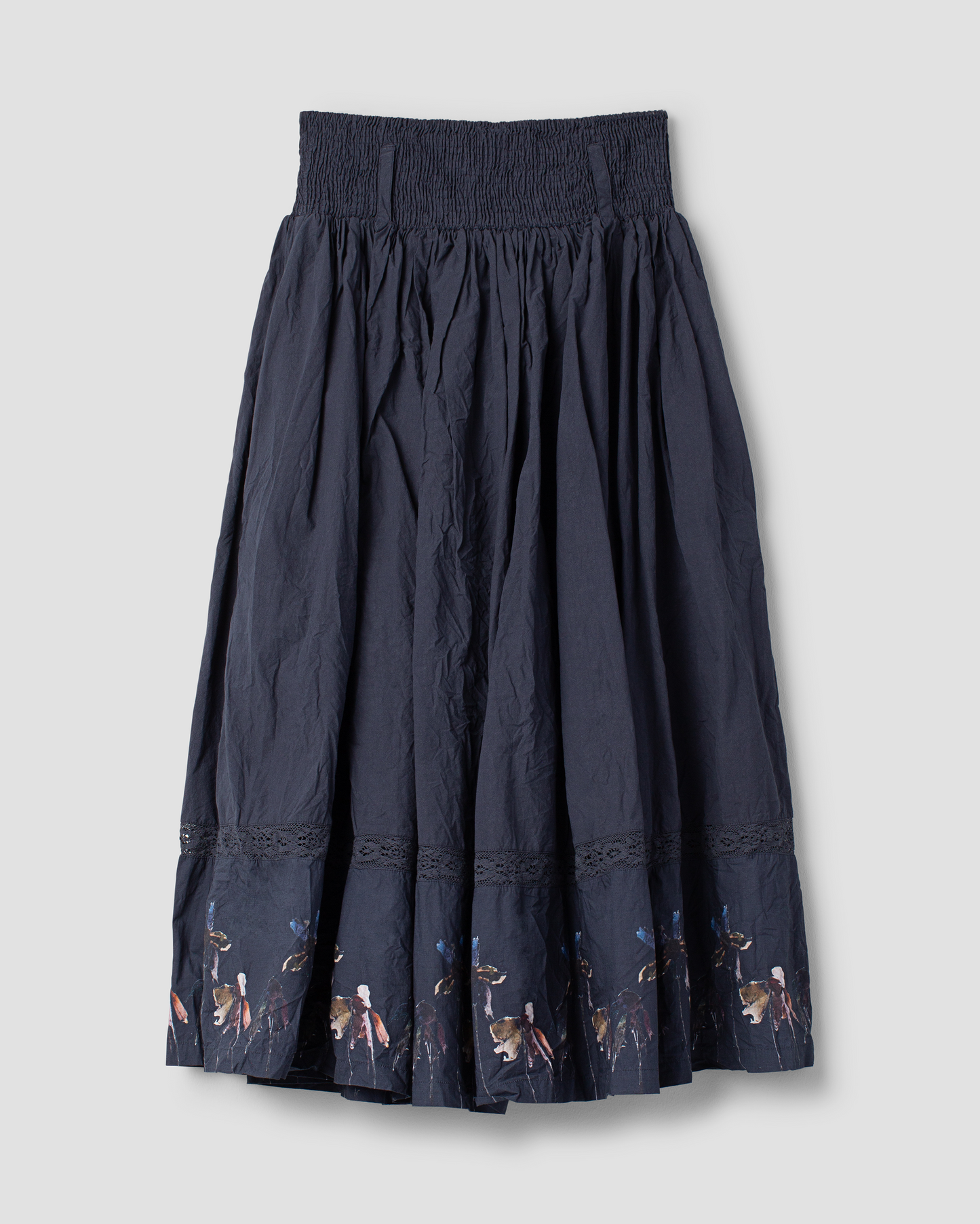 Ewa i Walla 'Gull' Skirt With Lace In Navy Floral