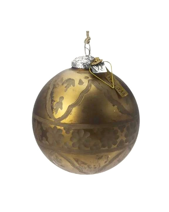 Walther & Co. Large Etched Gold Glass Ball