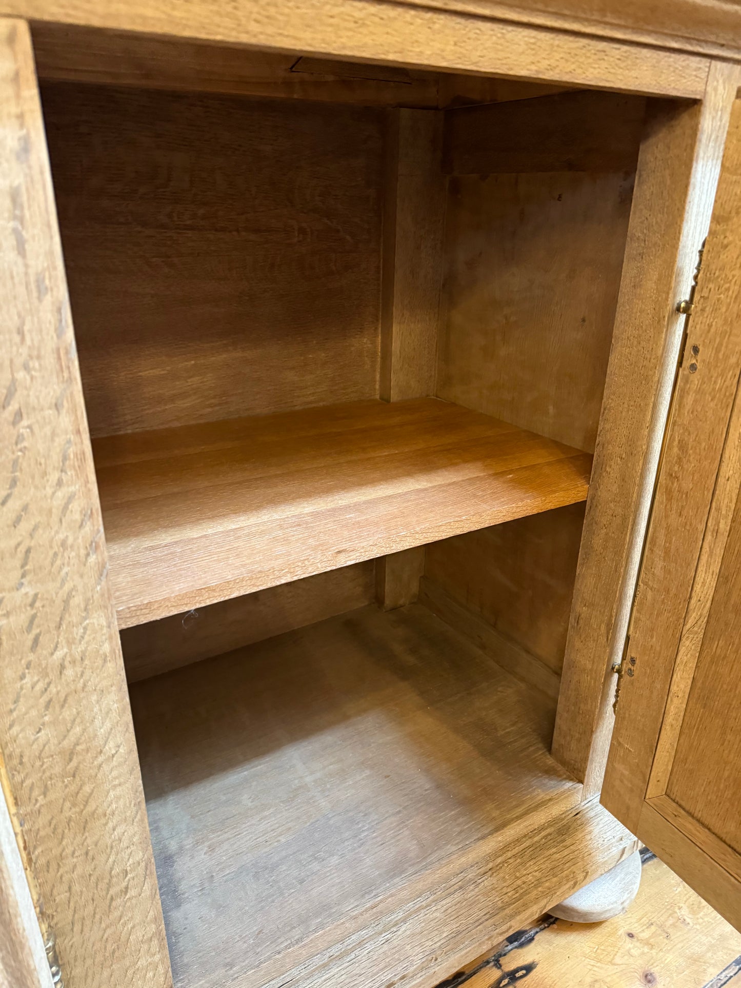 Antique French Solid Oak Four Door Sideboard