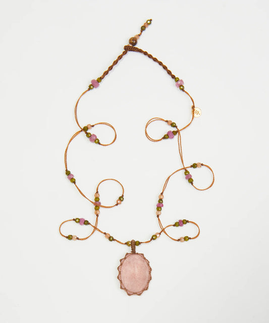 Sharing Tibetan Short Necklace Strawberry Pink