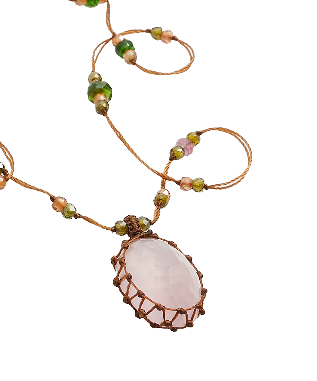 Sharing Tibetan Short Necklace Pink Quartz