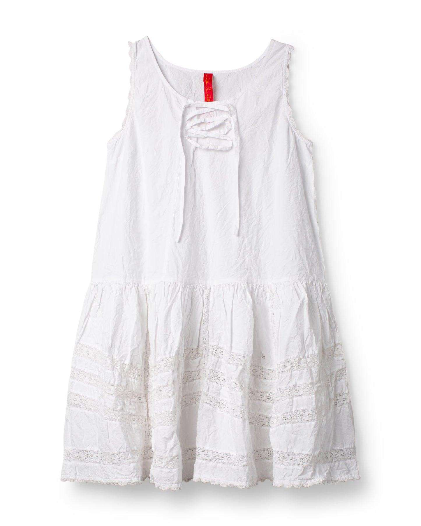 Ewa i Walla 'Vida' Lace Up Front Tunic In White