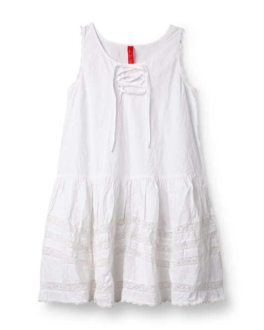 Ewa i Walla 'Vida' Lace Up Front Tunic In White