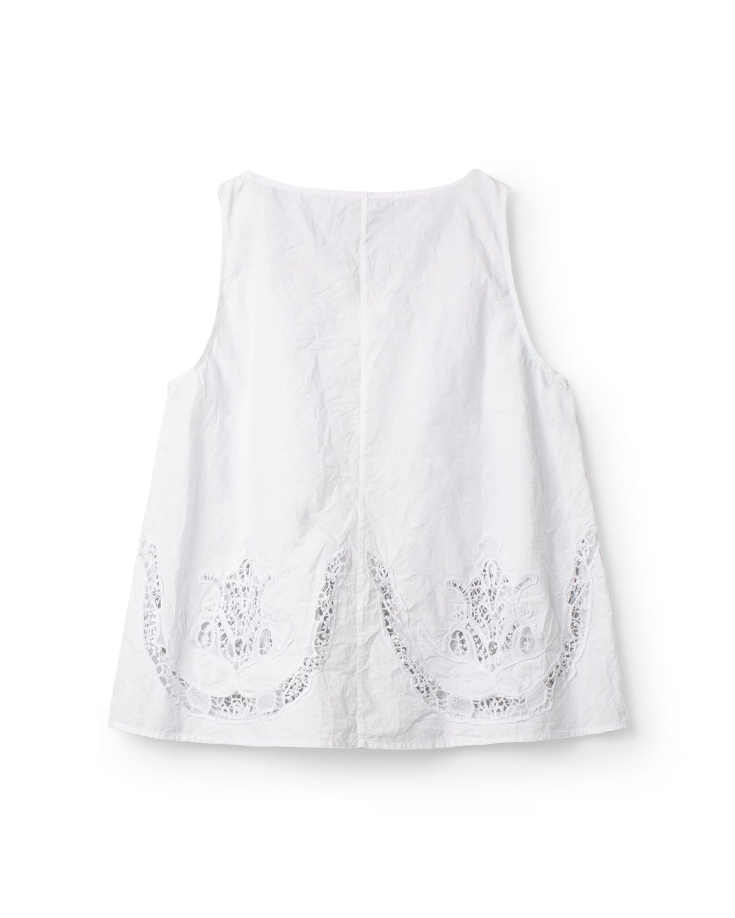 Ewa i Walla 'Laurel' Button Front Top With Lace Details In White
