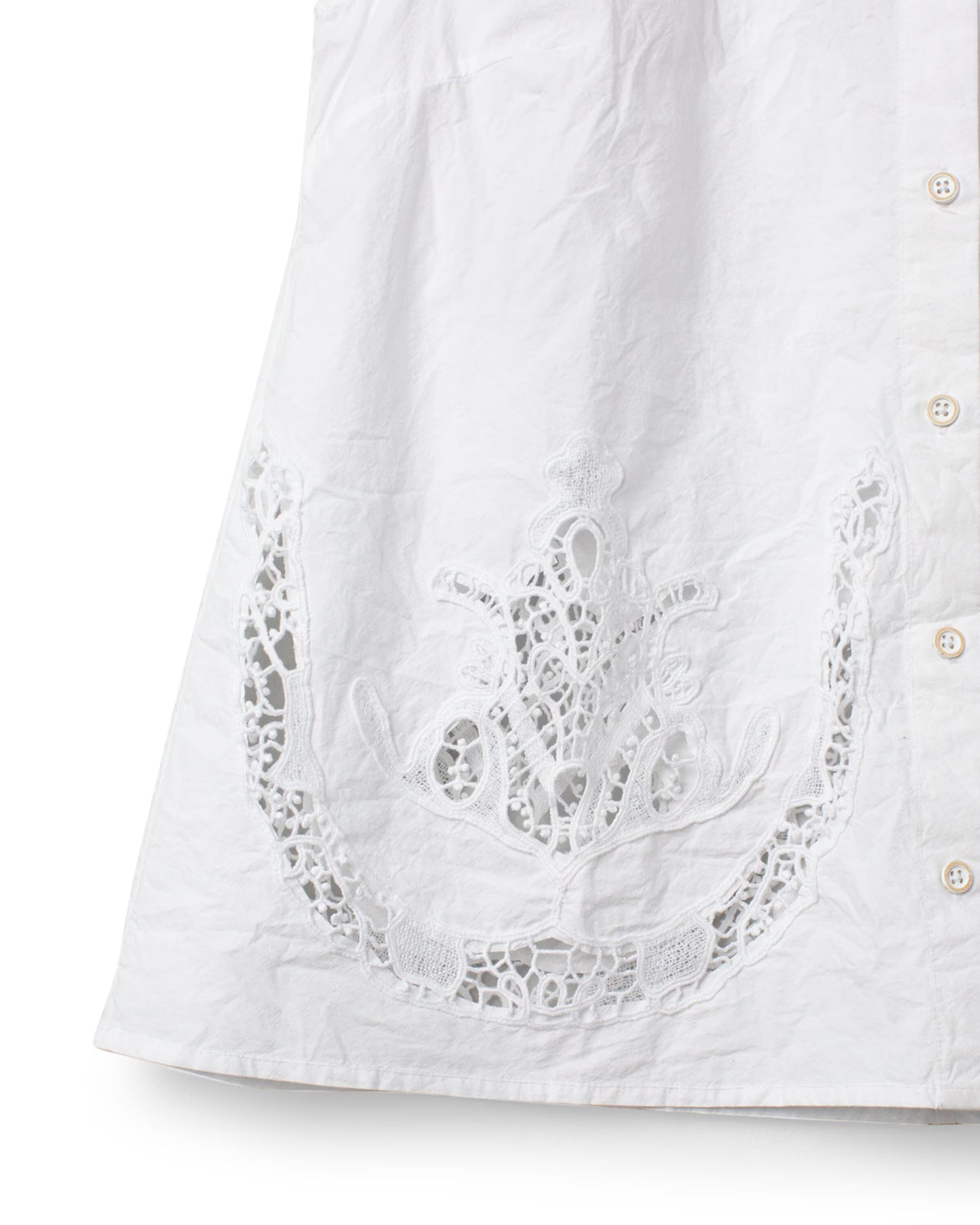 Ewa i Walla 'Laurel' Button Front Top With Lace Details In White