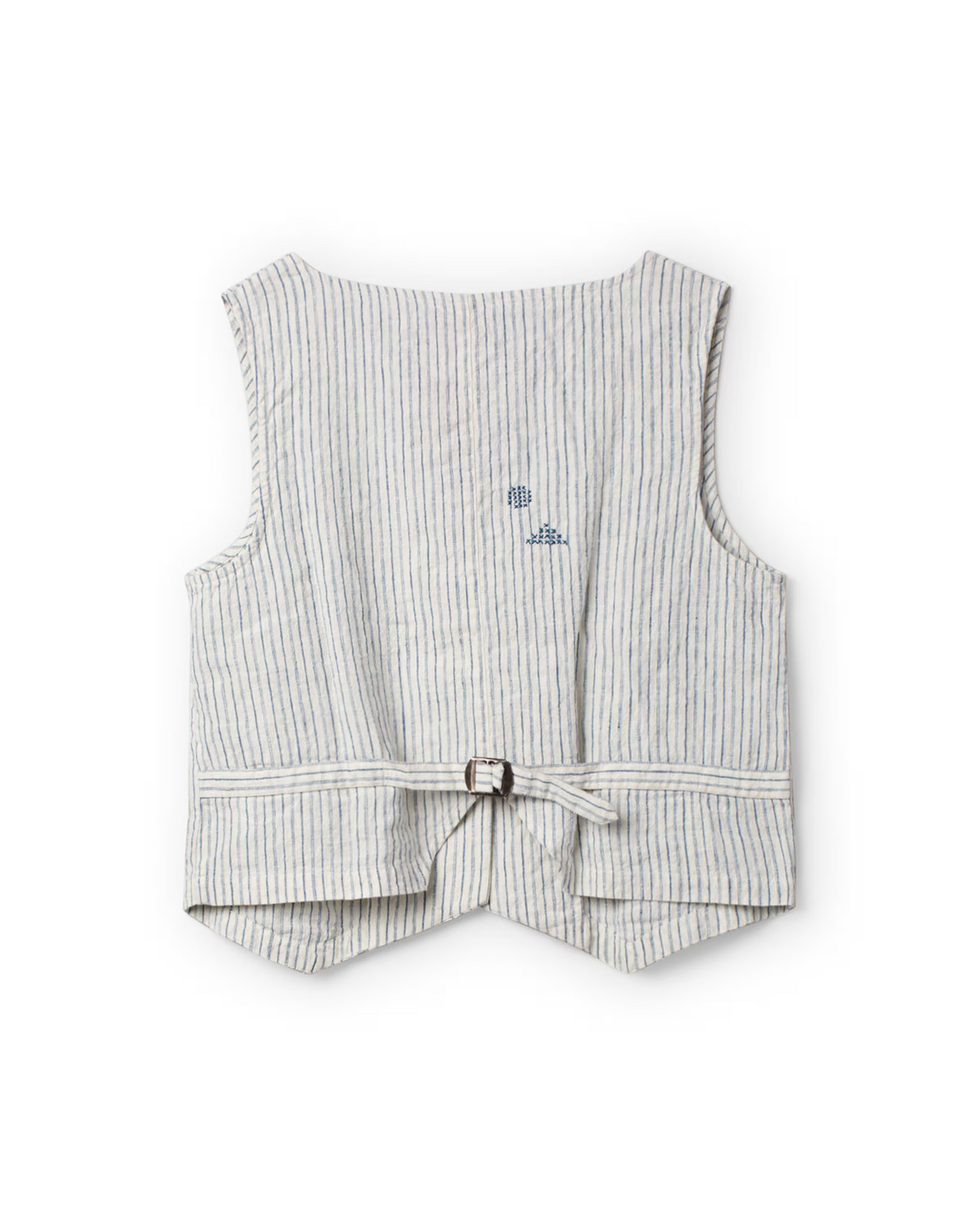 Ewa i Walla 'Pomona' Blue Stripe Vest With Embroidery