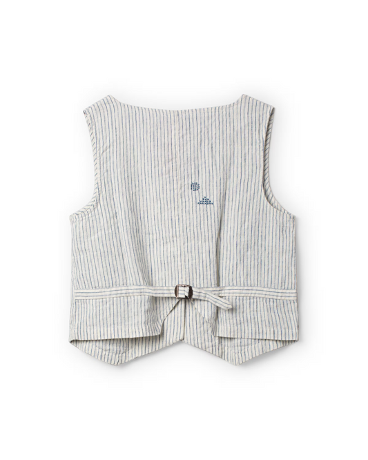 Ewa i Walla 'Pomona' Blue Stripe Vest With Embroidery