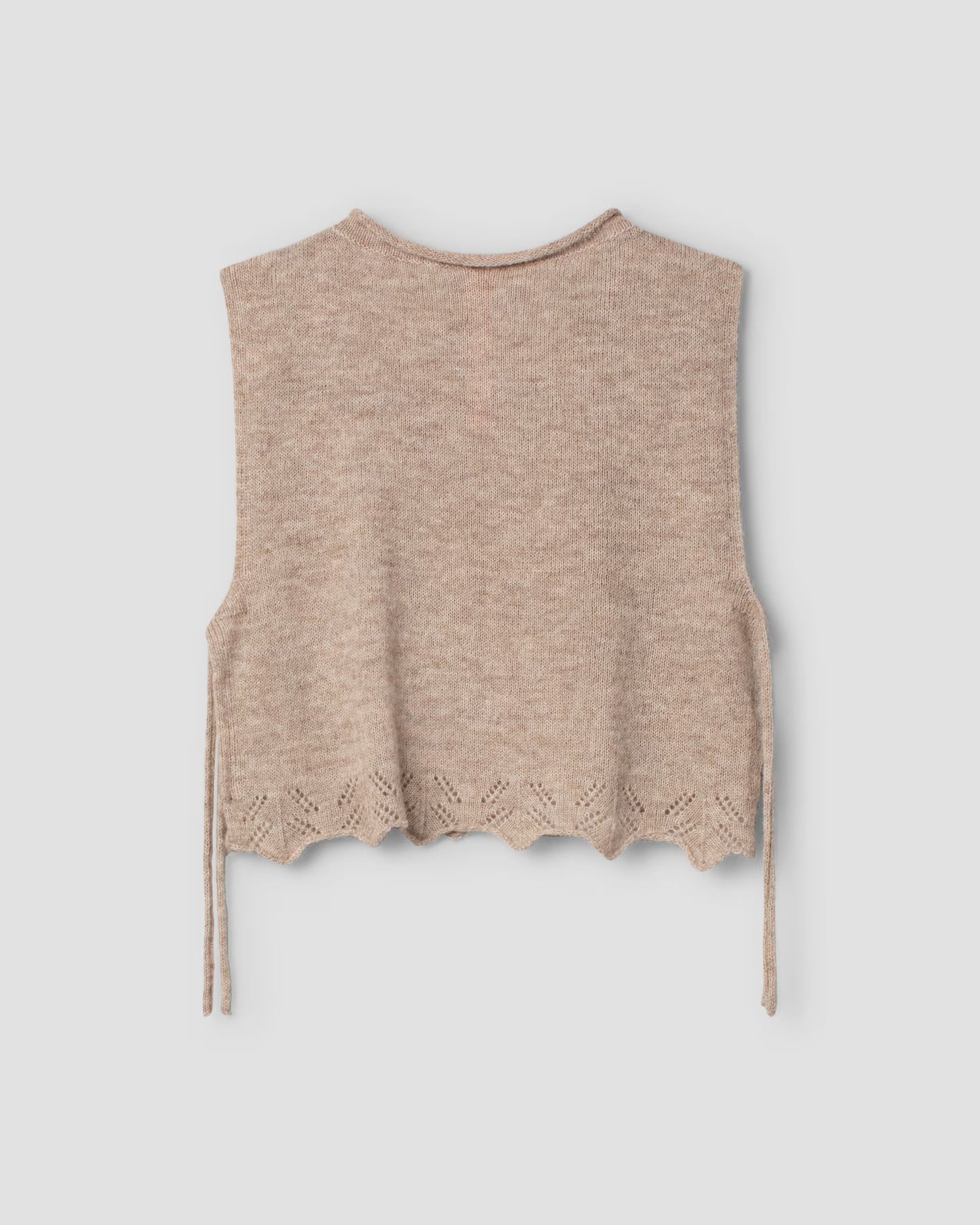 Ewa i Walla 'Mirjam' Baby Alpaca Knitted Vest In Sand
