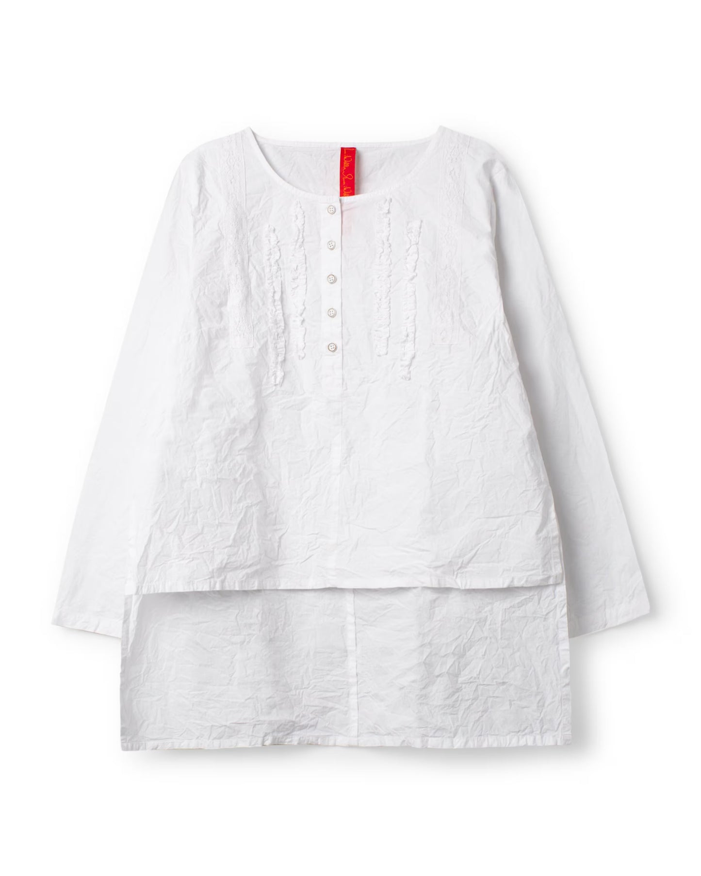Ewa i Walla 'Hege' Cotton Lace Blouse With Buttoned Front In White LAST ONE Size Small