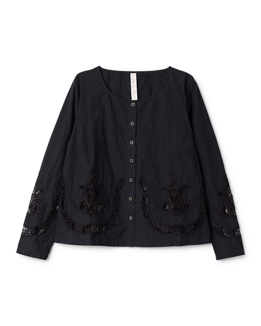 Ewa i Walla 'Trinity' Blouse With Lace Details In Black