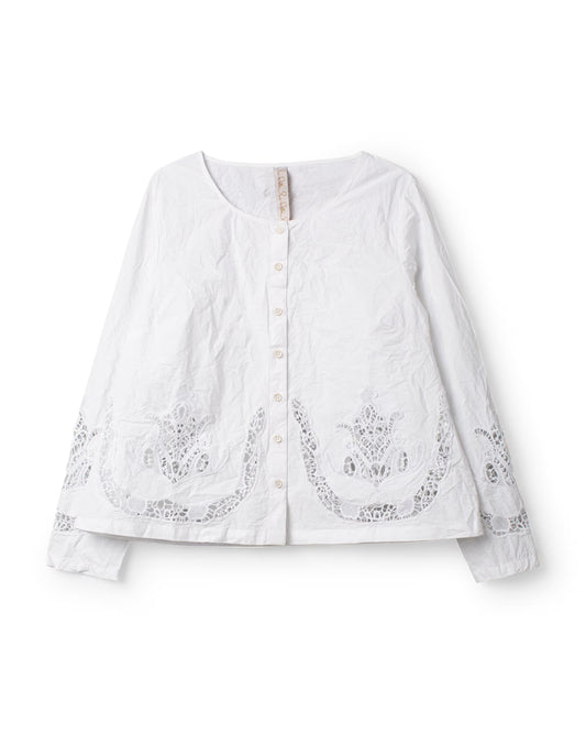 Ewa i Walla 'Trinity' Blouse With Lace Details In White