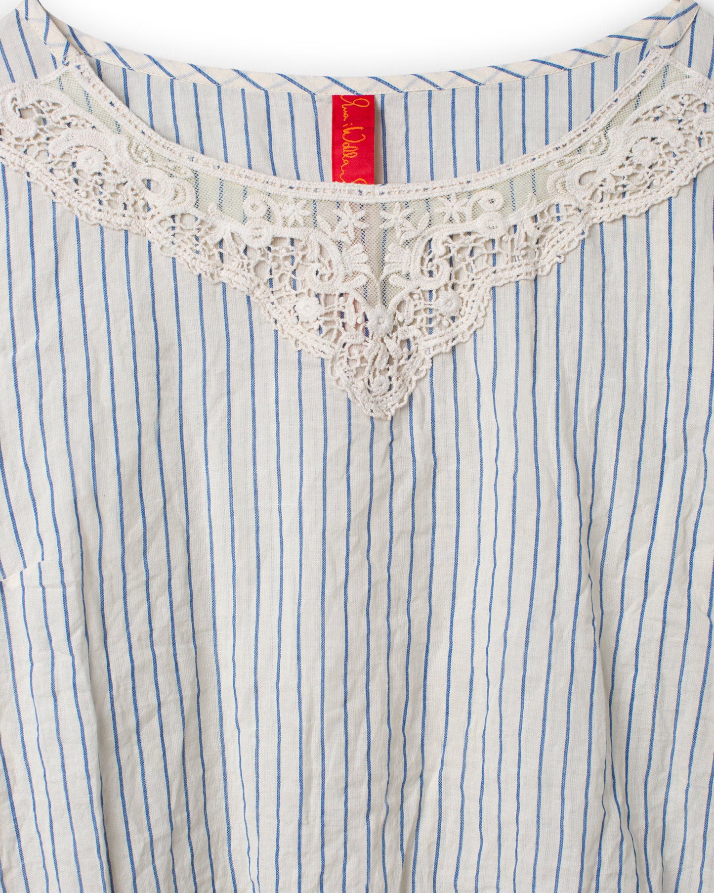 Ewa i Walla 'Simona' Striped Blouse With Lace Neckline
