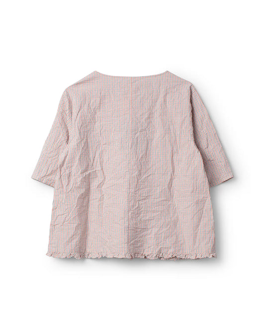 Ewa i Walla 'Rachelle' Checked Blouse With Embroidery
