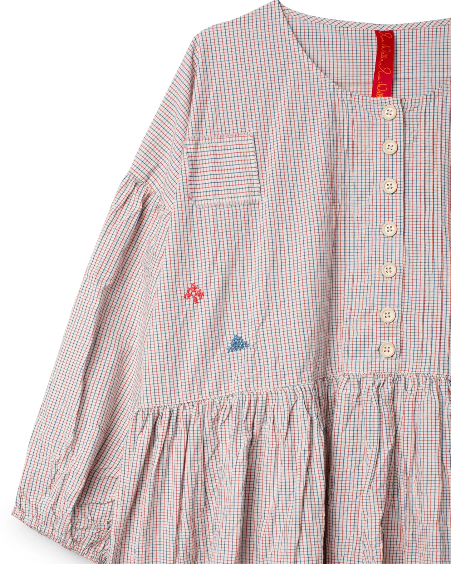 Ewa i Walla 'Pearl' Checked Tunic With Embroidery