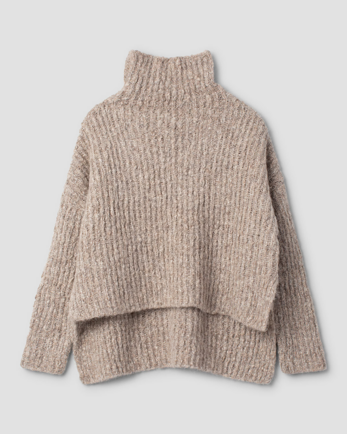 Ewa i Walla 'Branka' Alpaca Knit Pullover With High Neck In Sand