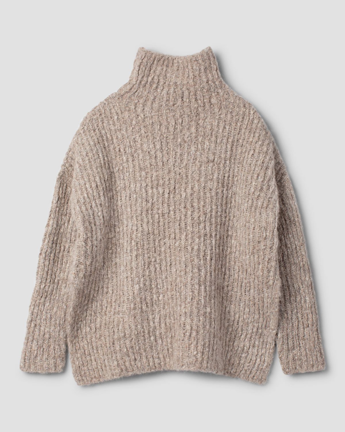 Ewa i Walla 'Branka' Alpaca Knit Pullover With High Neck In Sand