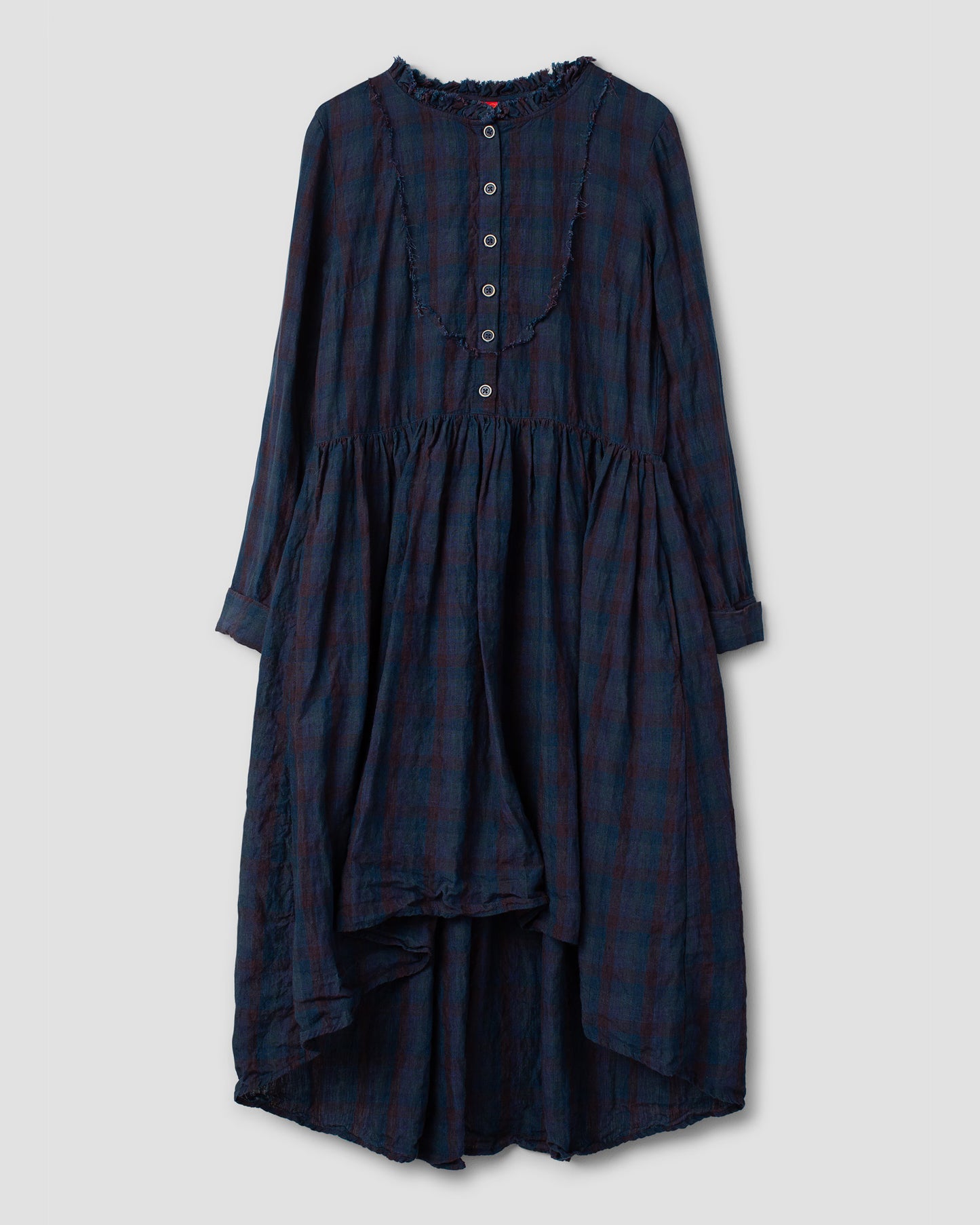 Ewa i Walla 'Sally' Blue Long Check Dress