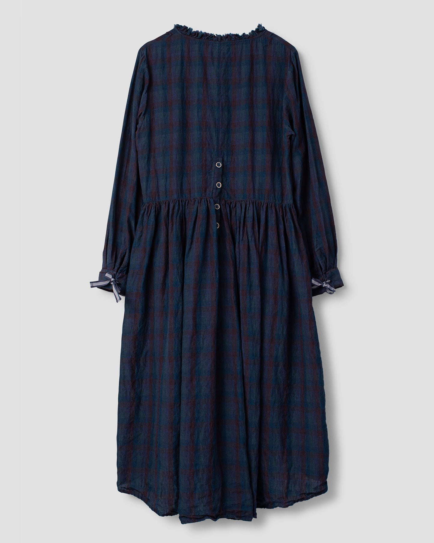 Ewa i Walla 'Sally' Blue Long Check Dress