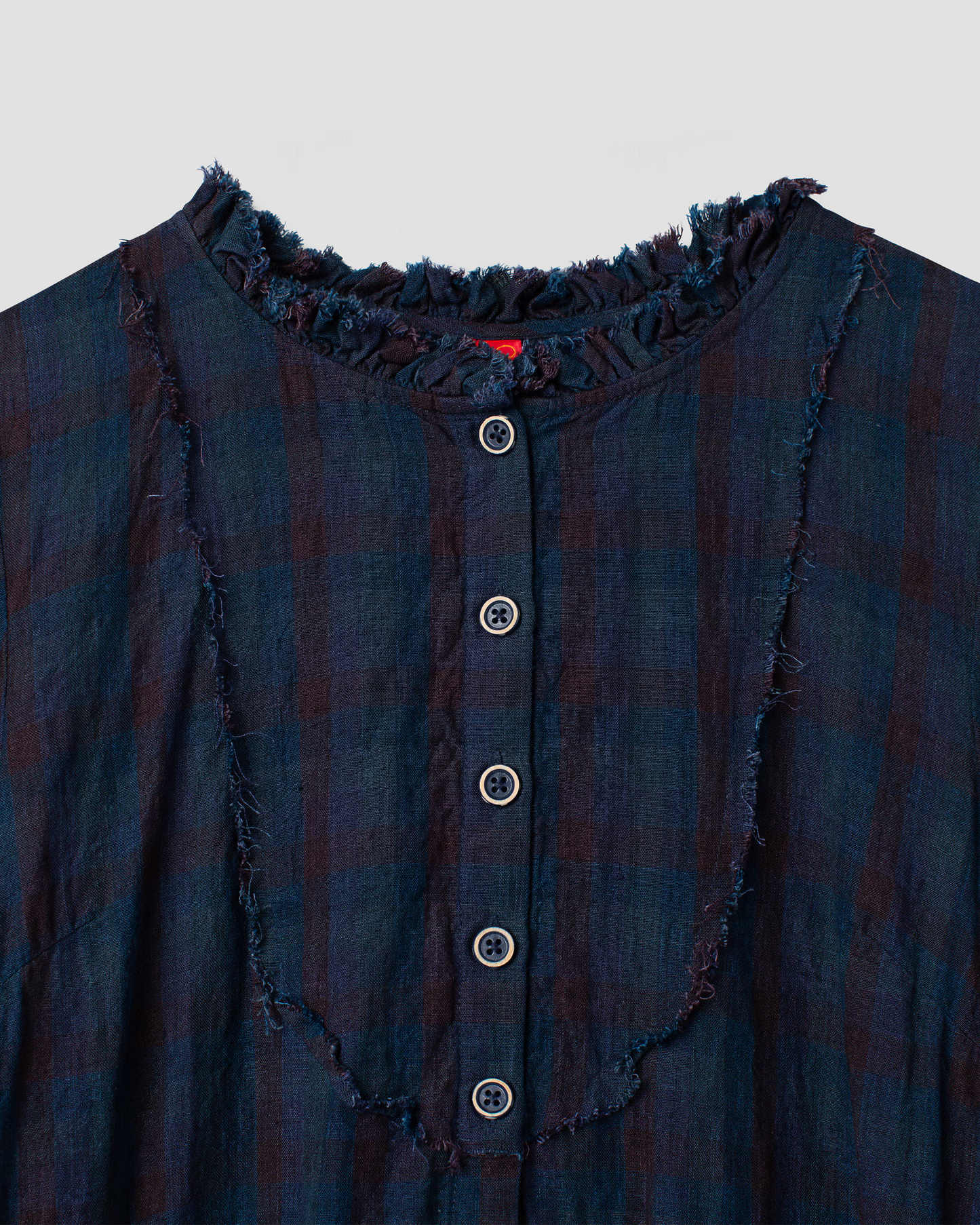 Ewa i Walla 'Sally' Blue Long Check Dress