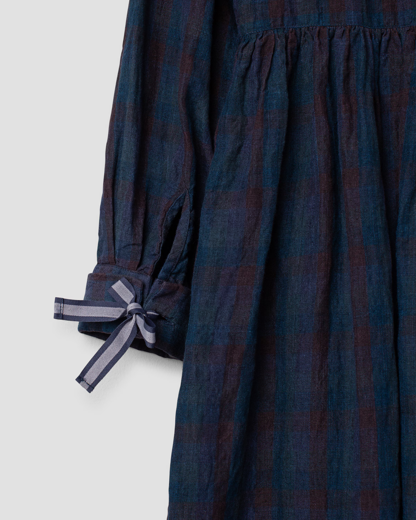 Ewa i Walla 'Sally' Blue Long Check Dress