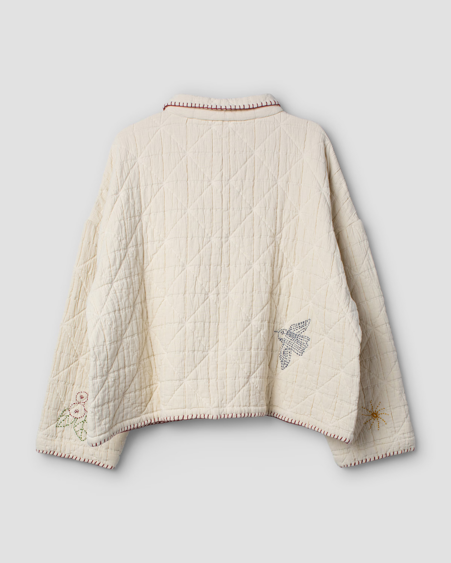 Ewa i Walla 'Agnhild' Cream Quilted Jacket With Embroidery