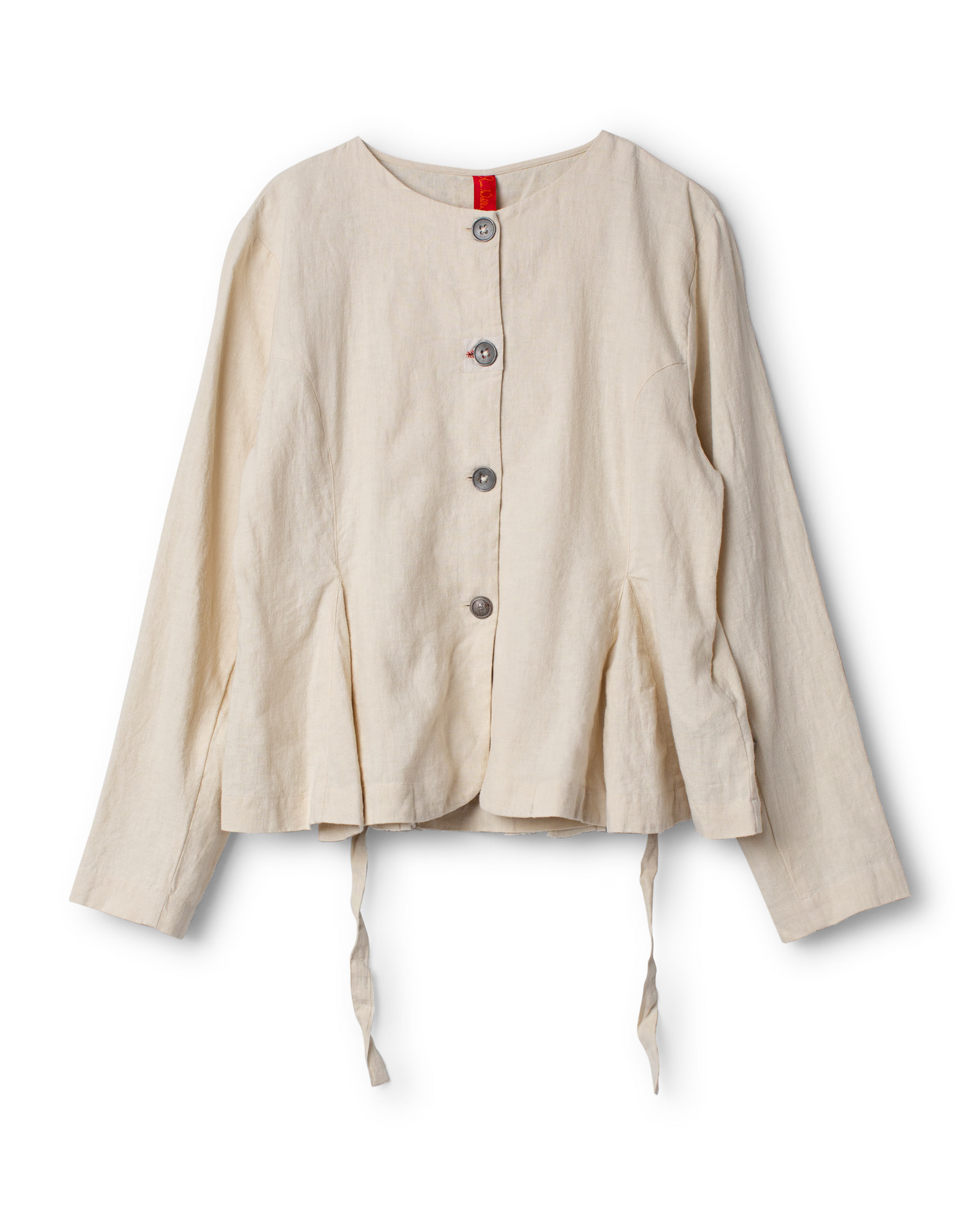 Ewa i Walla 'Lucy' Linen Jacket With Tie Back In Oat