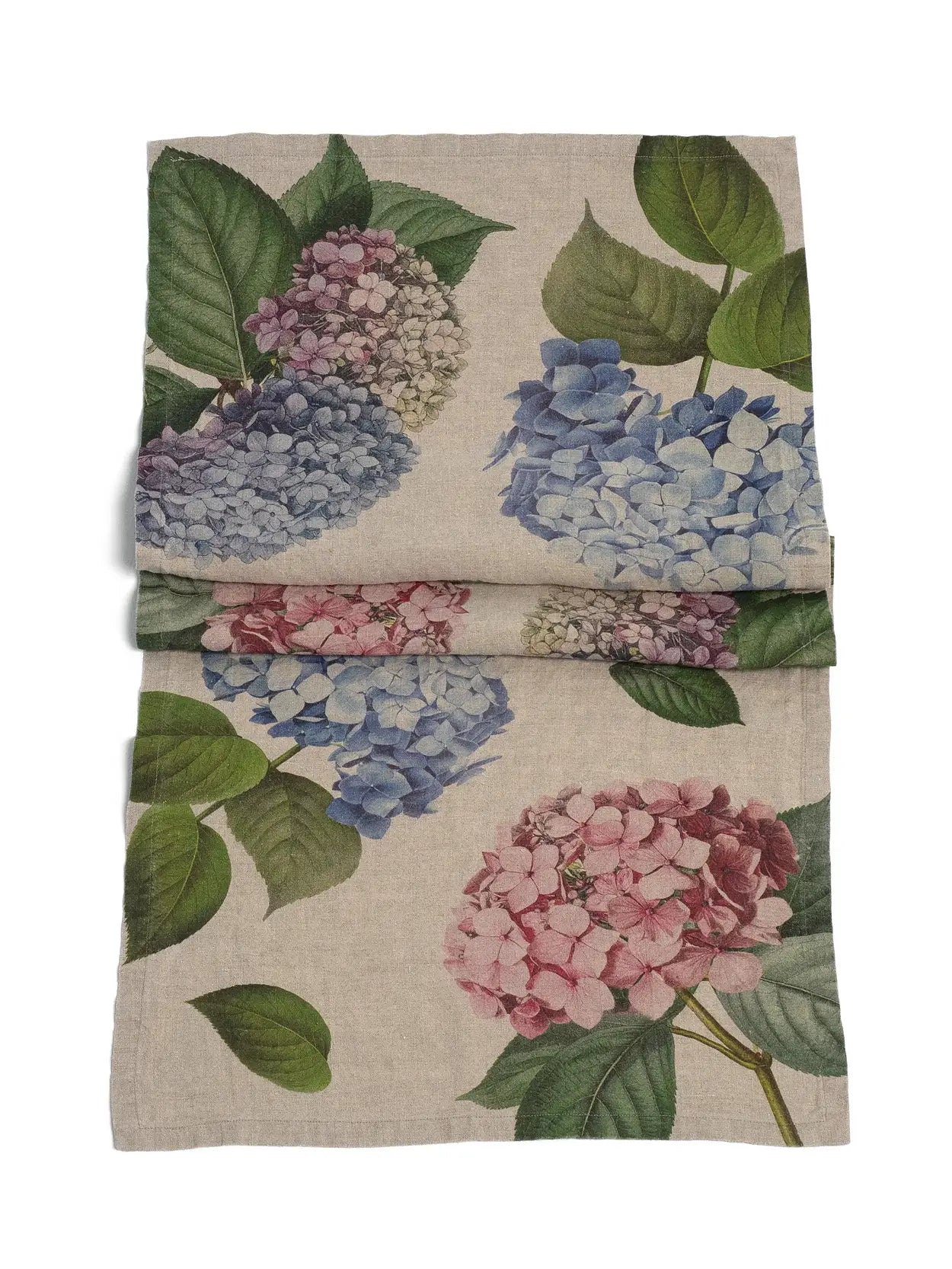 European Linen 'Hydrangea' Table Runner - Natural