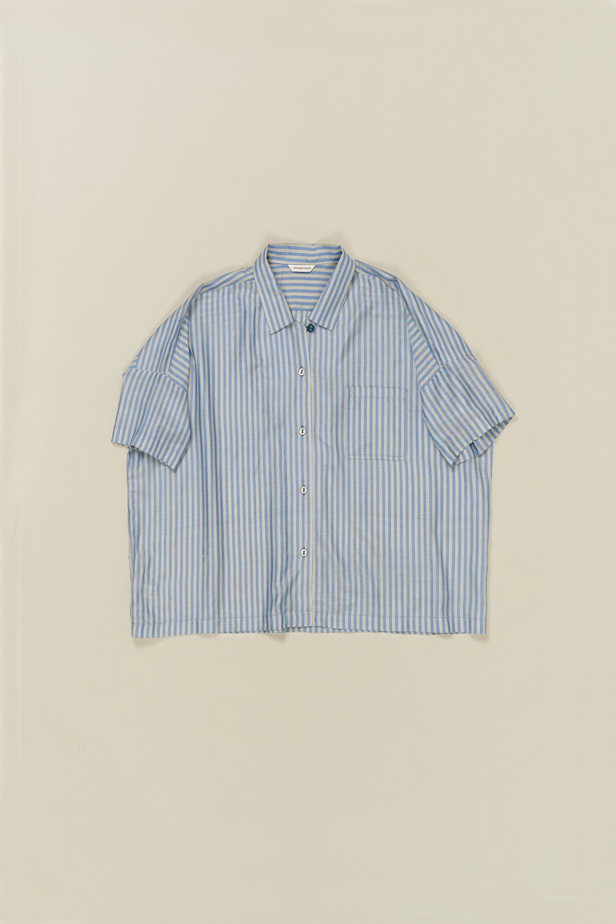 Runaway Bicycle Boxy Short Sleeve Shirt - Blue Stripe