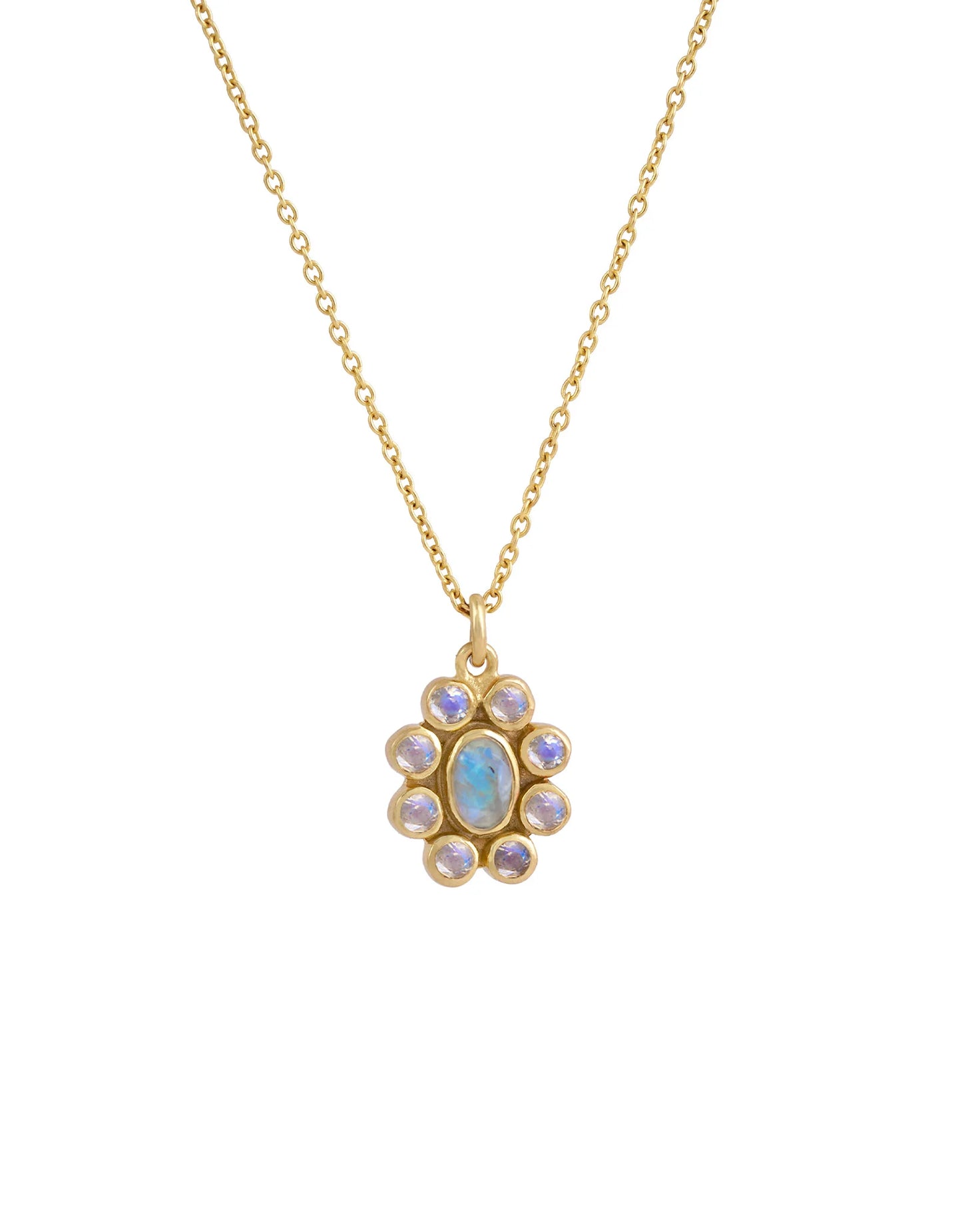 Dorothee Sausset Fine Gold Necklace - '9 Planets Moonstone'