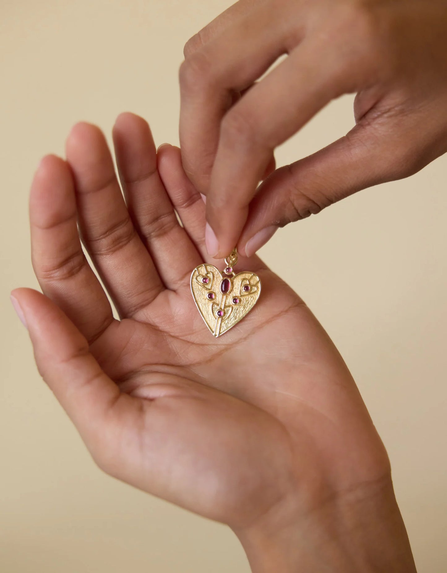 Dorothee Sausset Garnet Heart Pendant
