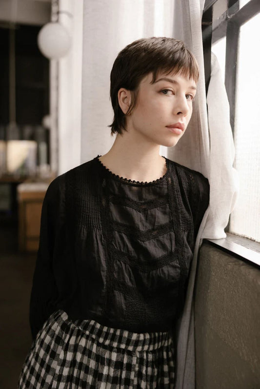 Metta Alice Blouse - Black Cotton Lace