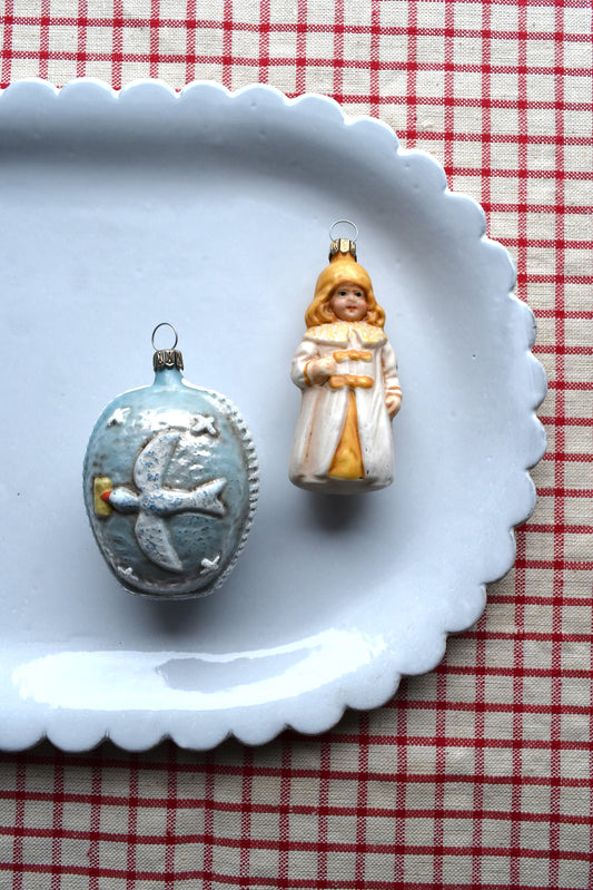 Angel & Bird - Nostalgic German Christmas Ornaments - Set III