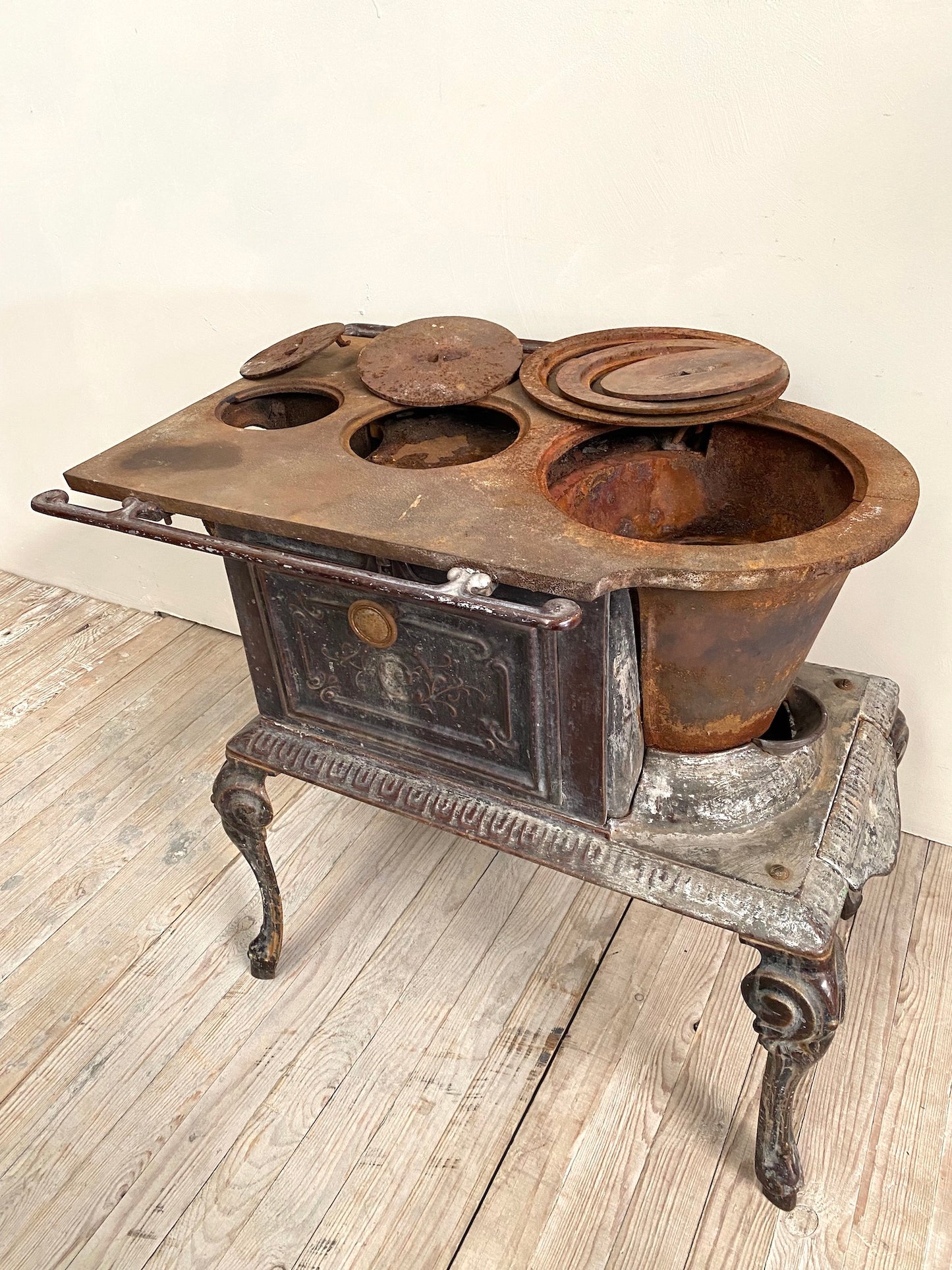 Antique French Cast Iron Stove & Oven
