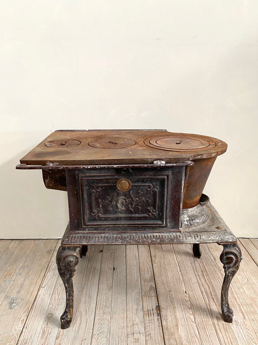 Antique French Cast Iron Stove & Oven