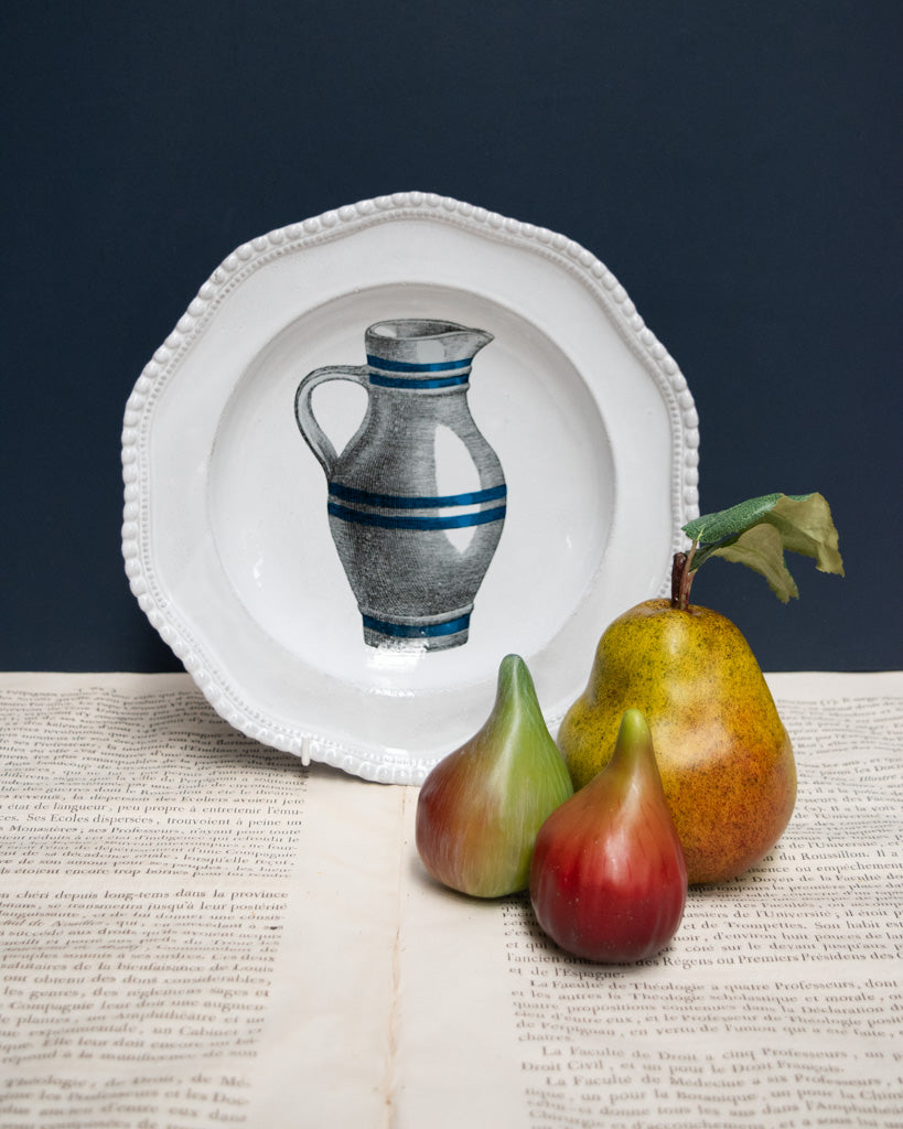 Astier de Villatte John Derian Striped Pitcher Plate
