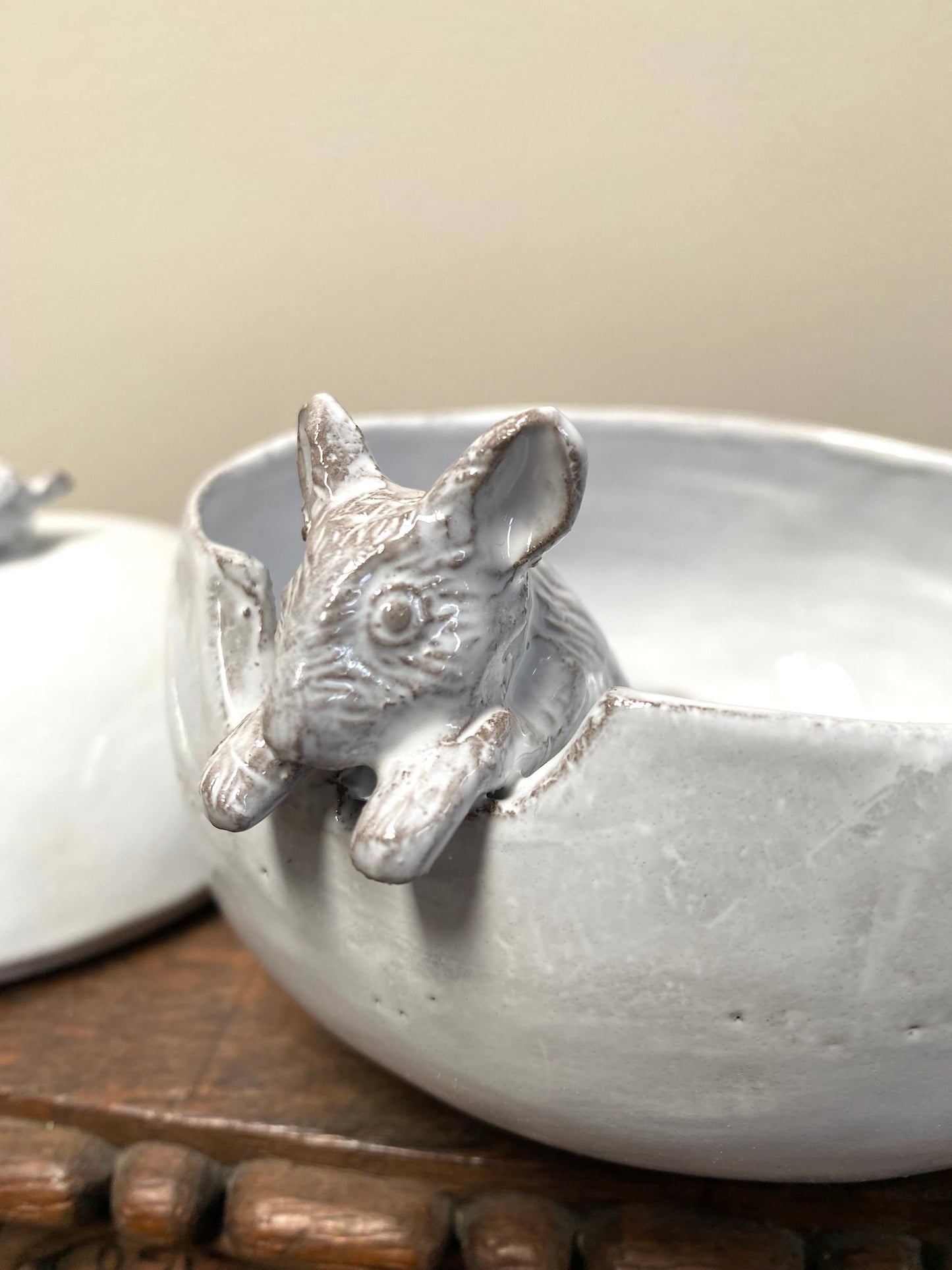 Astier de Villatte Serena Mouse Sugar Bowl